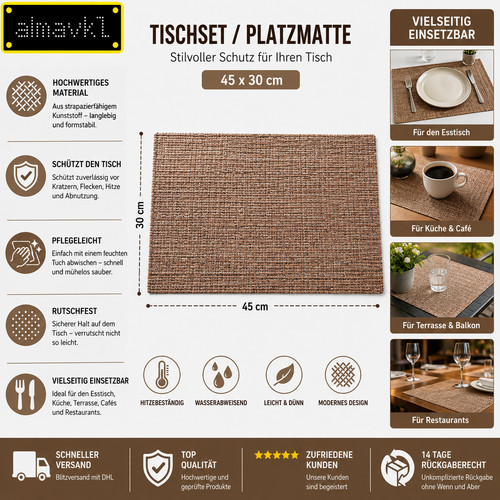 Platzmatte tischset 45x30cm - tischset,