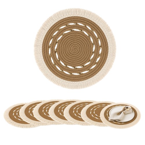 Platzsets rund boho 30cm - platzsets,
