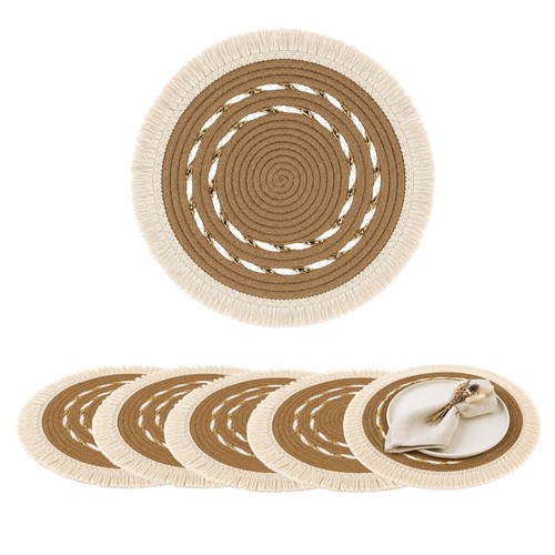 Platzsets rund boho 30cm - platzsets,