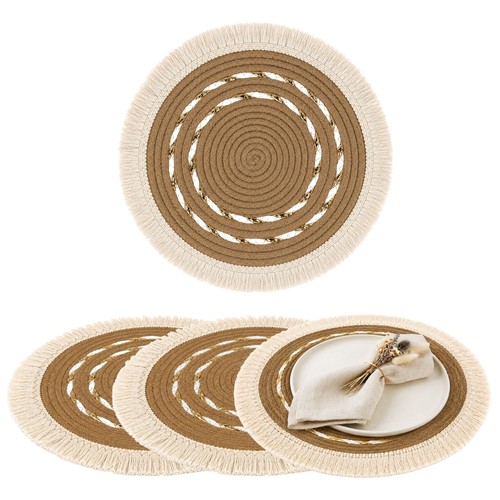 Platzsets rund boho 30cm - platzsets,
